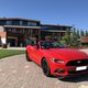 Alpen Tesitin: Here’s what our guests have to say. Red Ford Mustang convertible parked in front of Alpen Tesitin hotel on sunny day